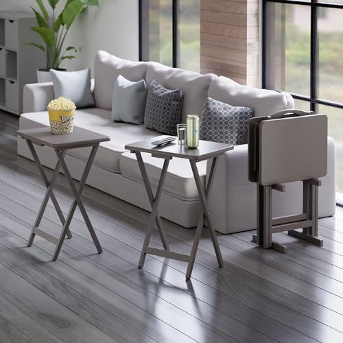 Winsome Alex Set of 4 Foldable Snack Tables with Storage Rack - Image 2