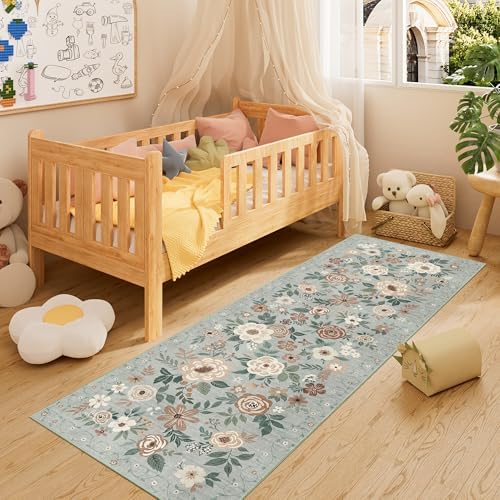 DUKINO 2x6 Runner Rug for Hallway Washable Kitchen Rugs Non Slip Sage Green - Image 3