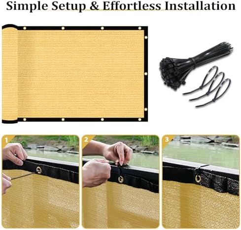 Shade&Beyond 5'x45' Sand Privacy Screen Fence Cover 170 GSM Fencing Mesh Fence Panel for Wall Garden Yard Backyard Indoor Outdoor Home Decoration - Image 5