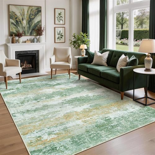 Aelenmu 8x10 Area Rugs for Living Room Washable Bedroom Dining Room Green by Aelenmu