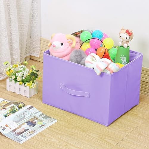 EBIGIC Purple Cube Storage Bins 9.0"x7.5"x7.5" Mini Size Fabirc Foldable Closet Toy Organizer Collapsible Cloth - Image 5