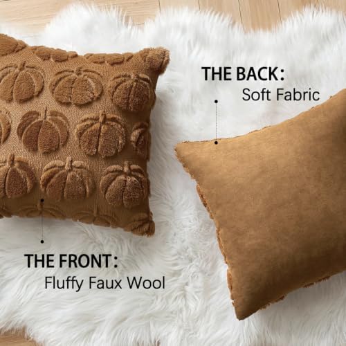 MIULEE Fall Pillow Covers Pumpkin Fall Decor 18x18 Brown - Image 6