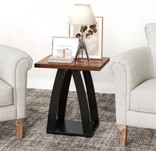FROMJBEST End Table Set of 2, Side Table Living Room,Nightstand Black&Brown - Image 7