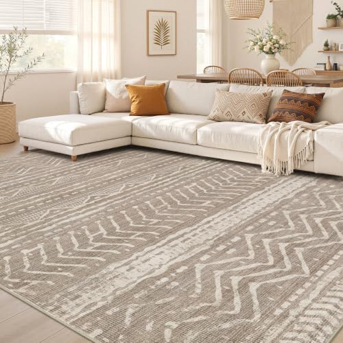 Nakagishi Boho 10x14 Area Rug Living Room Rugs Machine Washable Dark Brown by NakagishiAreaRug