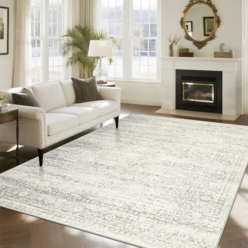 Washable Rugs 8x10 Area Rug for Living Room,Bedroom,Dining Room-Beige Green by Srugn