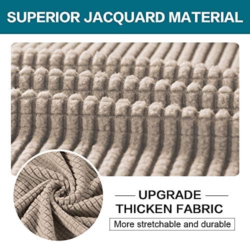 Turquoize 2 Piece Chair Covers Chair Slipcovers for Living Room Armchair Couch Cover Chair Sofa Cover with Individual Cushion Covers Furniture Cover for Chairs Feature Jacquard Fabric (Chair, Sand) - Image 3