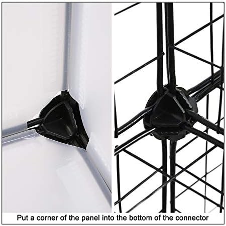 C&AHOME 24 pcs Wire Cube Plastic Connectors for Metal Cube Grid Unit Black - Image 4
