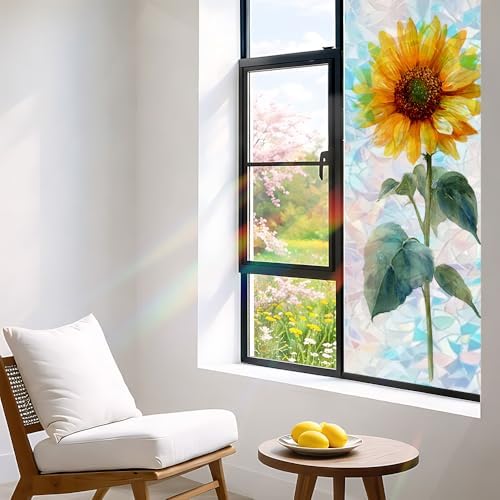Cmialusie Sunflower Window Film 39.3 x 17.3 Inch Cling - Image 3