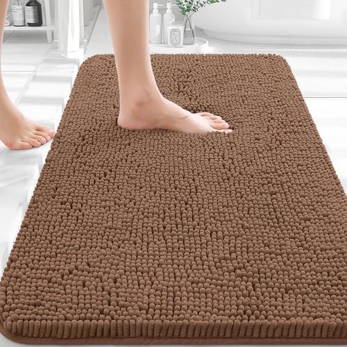 OLANLY Bathroom Rugs 32x20, Extra Soft Absorbent Chenille Bath Rugs by OLANLY