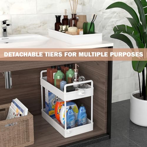 Ronlap 3 Tier Slim Rolling Storage Cart with Wheels Utility Organizer,White - Image 3