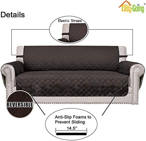 Easy-Going Reversible Couch Cover, 3 Cushion Sofa, Chocolate/Chocolate - Image 3