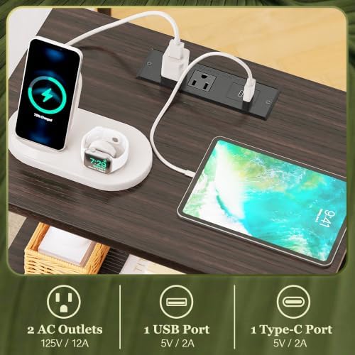 SUPERJARE Nightstand with Charging Station, USB-C Port, Bedside Table - Image 4