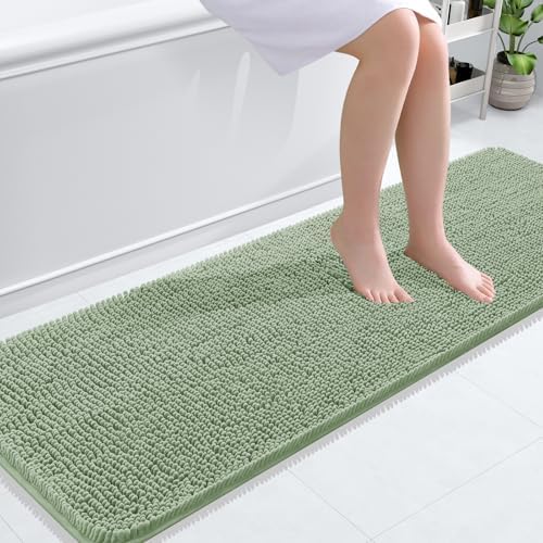 OLANLY Bathroom Runner Rugs 59x20, Extra Soft Absorbent Chenille Bath Rugs by OLANLY