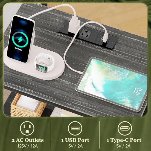 SUPERJARE Nightstand with Charging Station, USB-C Port, Bedside Table - Image 4