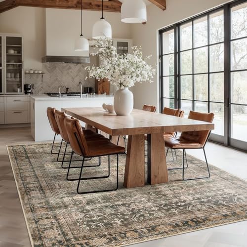 Rugxara Brown 6x9 Area Rugs Washable Rug for Living Room Dining Bedroom - Image 2