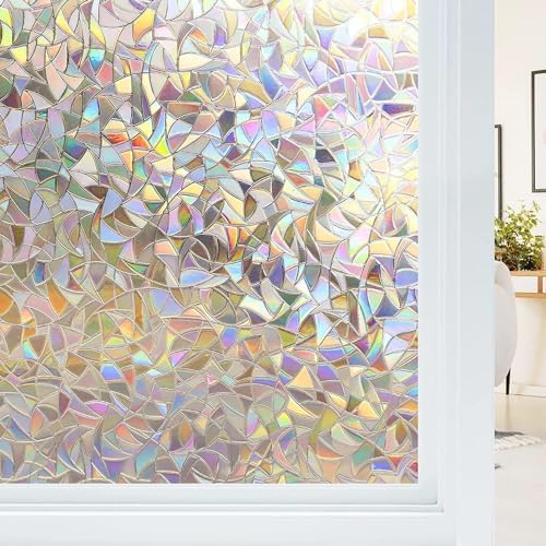 Haton Window Privacy Film, Stained Glass Rainbow Film, 17.5" x 118.1" by HatonHomeDecor