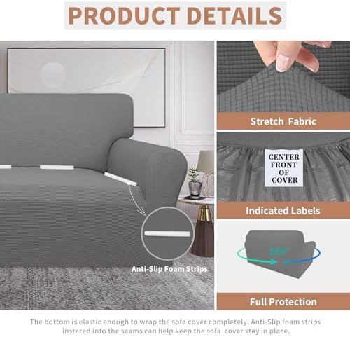 Easy-Going 100% Waterproof Loveseat Couch Cover Stretch Jacquard Sofa Cover - Image 4