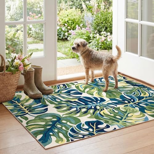 Boho Outdoor Rug - 28" x 43" Front Door Mat Indoor Outside Entrance by Othilic