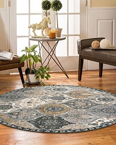 Lahome Moroccan Washable Round Rugs, Soft Vintage Round Rug 4ft - Image 5