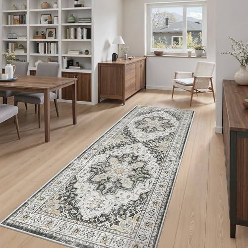Madane Hallway Runner 3x8, Kitchen Rugs Washable Entry Rug, Black - Image 2