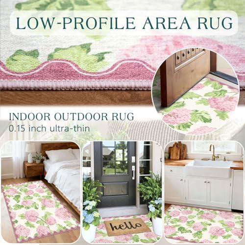 Floral Outdoor Rug - 28"x43" Front Door Mat Indoor Outside Entrance - Image 5