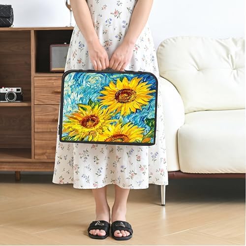 YihuiKo Small Camping Table, Vintage French Sunflower Pattern Folding Table - Image 5