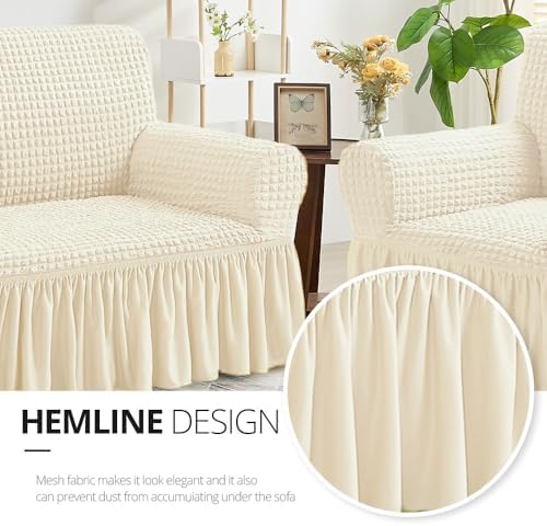 NICEEC Arm Chair Covers Armchair Covers Universal Slipcovers with Skirt - Image 4
