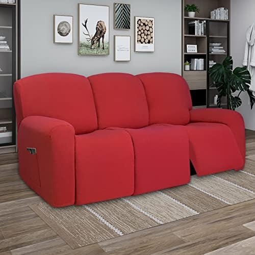 PureFit Super Stretch 3 Seats Recliner Sofa Couch Cover with Pocket - Image 2