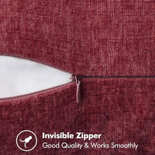 MIULEE Decorative Lumbar Throw Pillow Covers 12x20 Inch Burgundy Red 2 Pack - Image 3