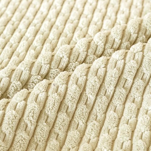 Set of 4 Yellow Olive Aqua Decorative Throw Pillow Covers 24x24 Inch Corduroy Pillow Covers for Bed Couch Sofa Living Room Soft Square Cushion Cases - Image 5