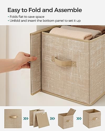 SONGMICS Storage Cubes, Set of 6, 11-Inch Foldable Closet Organizers - Image 4