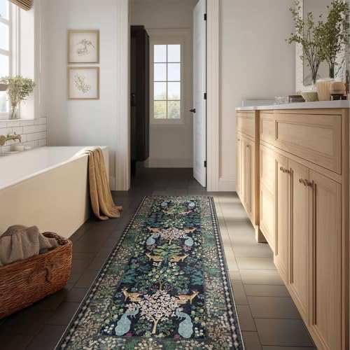 Runner Rug Washable Kitchen Runner: 2'x 6' Hallway Runner Rugs Stain Resistant Non Slip Low Pile Soft Carpet Runners for Hallways Bedroom Entryway Indoor Beside Bathroom Laundry Room Farmhouse - Image 6