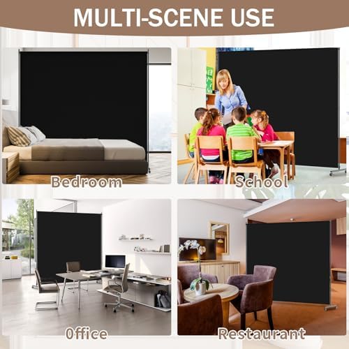 6*6FT Single Panel Room Divider/ Privacy Screen with Caster Wheels & Brakes - Image 6