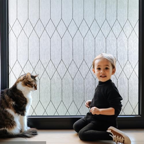 Window Privacy Film, Moroccan Pattern Static Cling, Rain, 23.6" x 118.1" - Image 5