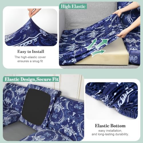 8Pcs Patio Cushion Covers Stretch Outdoor Furniture Protector Slipcovers - Image 4