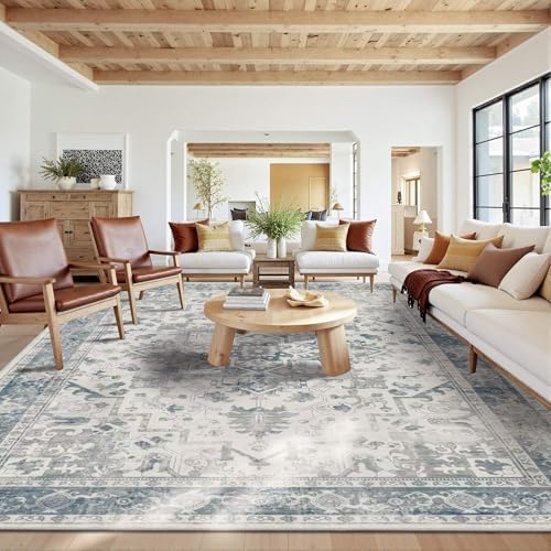 Rugxara 10x14 Washable Area Rug for Living Room, Extra Large,Vintage Boho by Rugxara