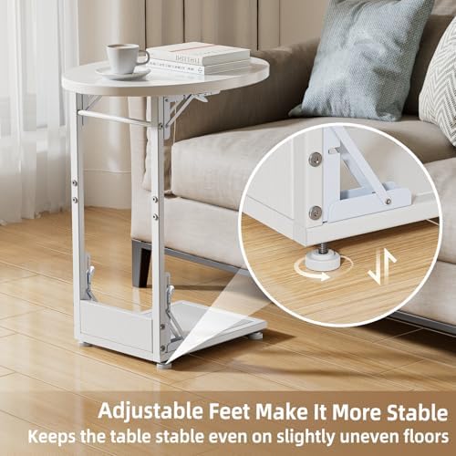 Elbourn Folding Side Table End Couch Tables, C-Shaped TV Stand for Sofa - Image 6