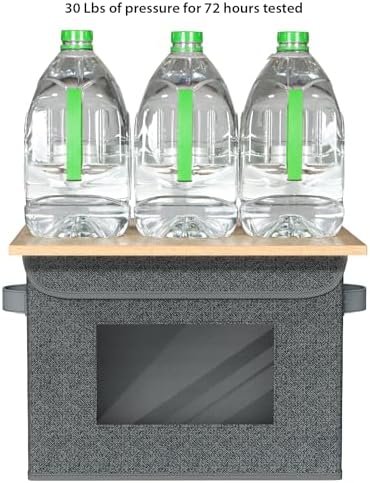 Univivi Fabric Foldable Storage Boxes with Lids, 4 Pack, Black - Image 3