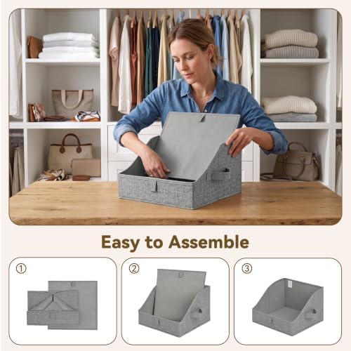 GRANNY SAYS Trapezoid Closet Storage Bins, Small, Dark Gray, 3-Pack - Image 7