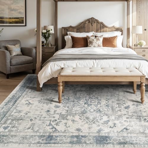 Rugxara 6x9 Washable Area Rug for Living Room,Light Blue Grey - Image 4
