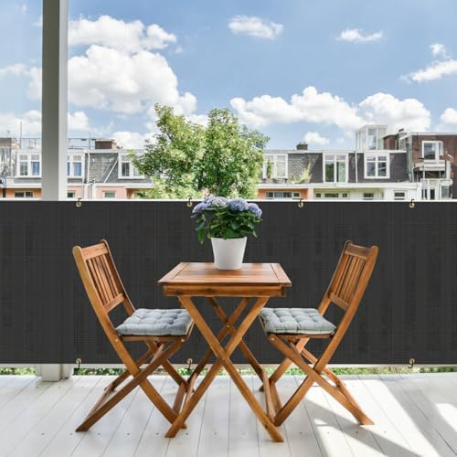 E&K Sunrise 3' x 31' Balcony Privacy Fence Screen Cover with Zip Ties Outdoor Screen Fence UV Protection for Deck Patio Backyard Apartment Pool Porch (Black) - Image 6