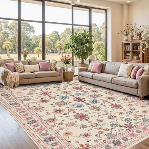 Rugxara Pink 8x10 Area Rugs for Bedroom & Living Room by Rugxara