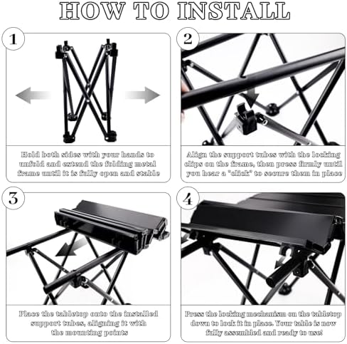 Camping Table Foldable, Black, 16x13.7x11.5in, 2 Pack - Image 3