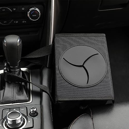AOKJOY Car Garbage can with lid Leak Proof Vehicle Trash Can 3 Storage Pockets Hanging Waterproof car Trash Bag for SUV Black - Image 5