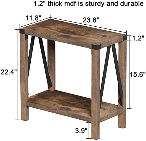ChooChoo Farmhouse End Tables Living Room Set of 2, Narrow Side Tables - Image 3