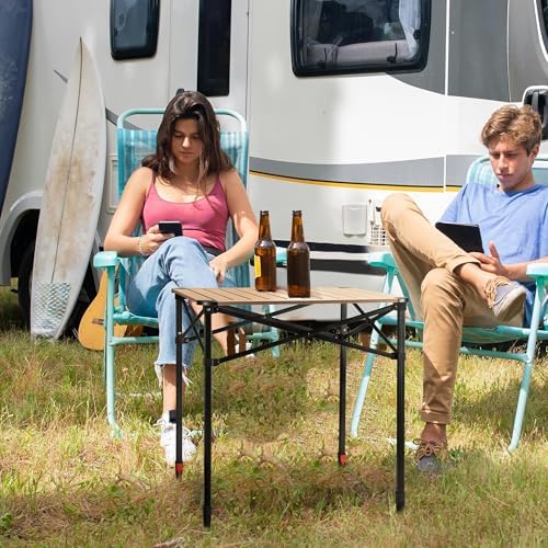 VILLEY Folding Camping Square Table, Portable Aluminum Table, Large - Image 2