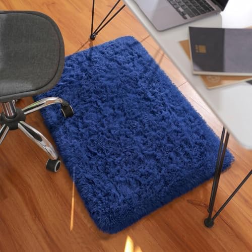 Ophanie Small Rug Washable Non Slip Throw Bedside Area Rugs, Fluffy Soft Blue Mini Bedroom Carpet, Affordable Door Entryway Indoor Inside Front Entrance Dog 2x3 Mat, Home Decor Aesthetic, Nursery - Image 5