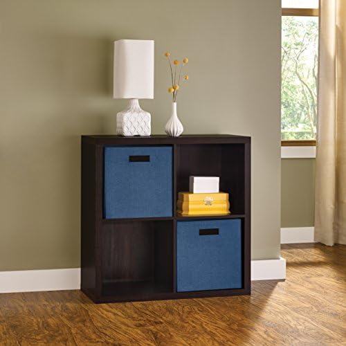 ClosetMaid 4 Cube Storage Shelf Organizer Bookshelf with Back Panel, Easy Assembly, Wood, Black Walnut - Image 2