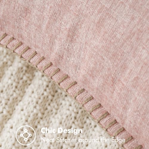 MIULEE Decorative Couch Throw Pillow Covers 18x18 Inch Pink 2 Pack - Image 2