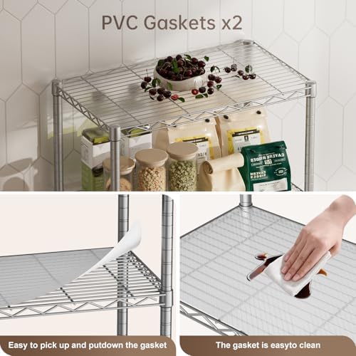 Golpart Shelves Storage Shelf Wire Closet Bathroom Organizers Metal Pantry - Image 4